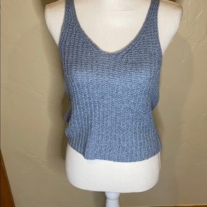 Blue grey knitted
